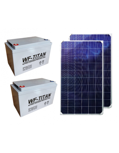 Pack 2 Paneles Solares 280 watts + 2 Baterías Solares 100ah AGM